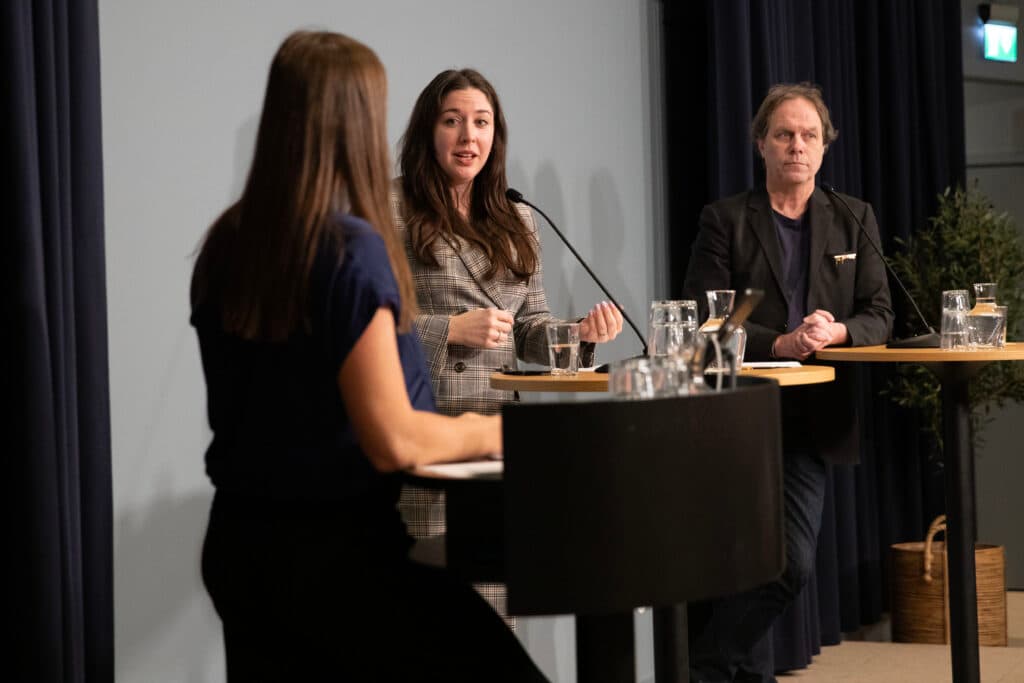 Helena Storckenfeldt (M) och Pär Holmgren (MP)